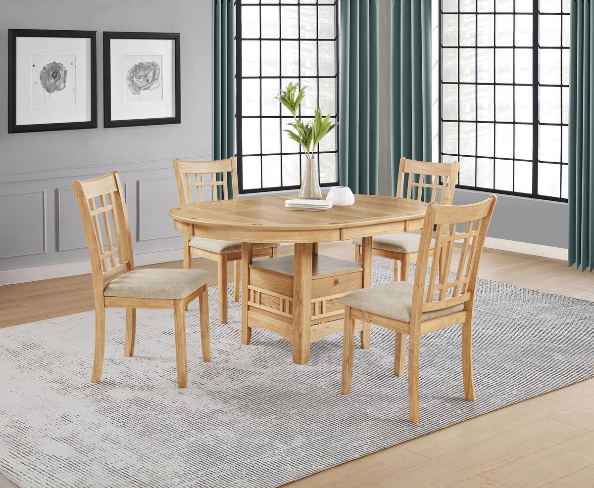 Lavon Dining Set in Light Oak - Coaster Furniture