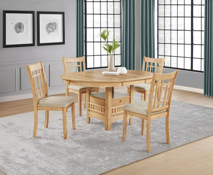 Lavon Dining Set in Light Oak - Coaster Furniture
