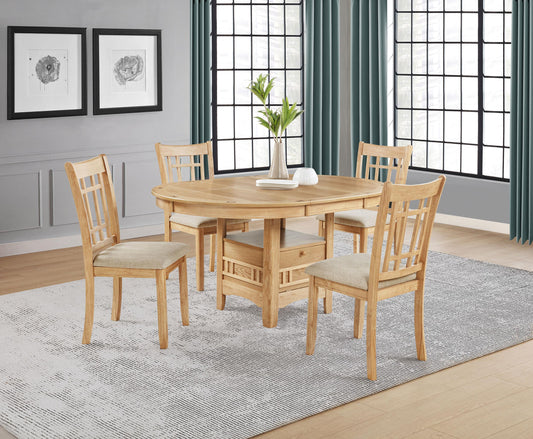Lavon Dining Set in Light Oak - Coaster Furniture