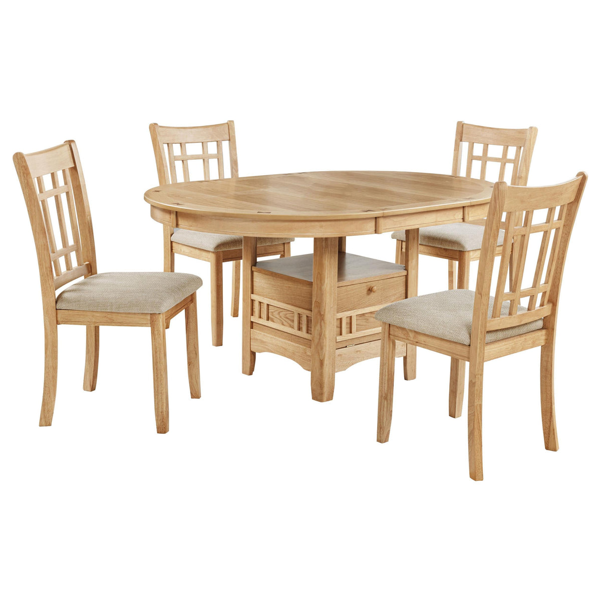 Lavon Dining Set in Light Oak - Coaster Furniture