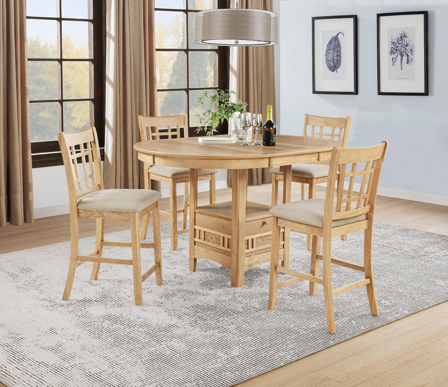 Lavon Counter Height Dining Set - Light Oak