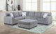 3664 Grey 3pc Sectional Overall Living Room Set