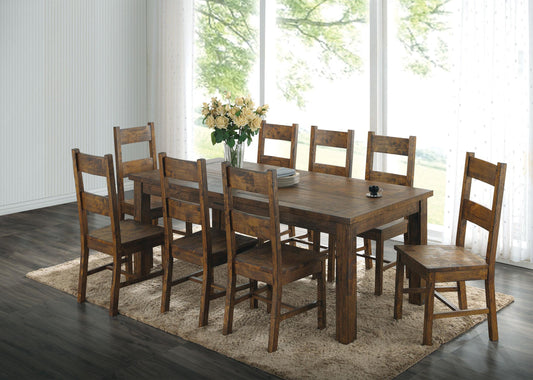 Coleman 9-Piece Dining Set in Rustic Golden Brown - Coaster Furniture