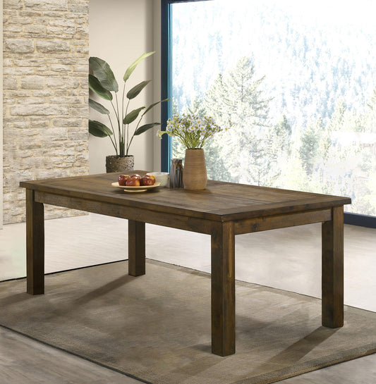 Coleman Dining Table in Rustic Golden Brown - Coaster Furniture
