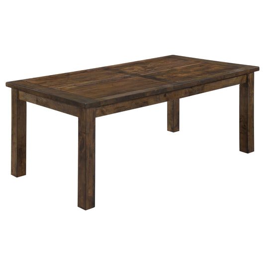 Coleman Dining Table in Rustic Golden Brown - Coaster Furniture