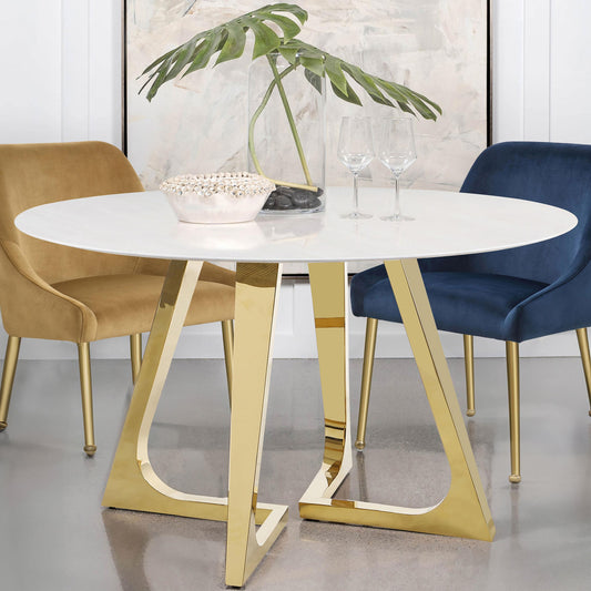 Gwynn Dining Table in White - Coaster Furniture