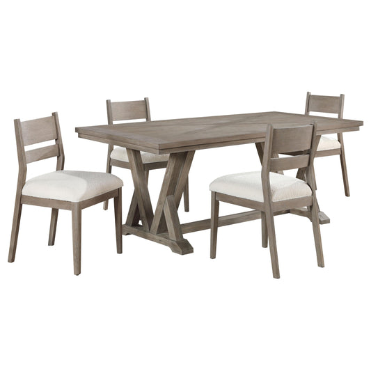 Cornelia Dining Table 5-Piece Set in Coastal Grey - Coaster Furniture
