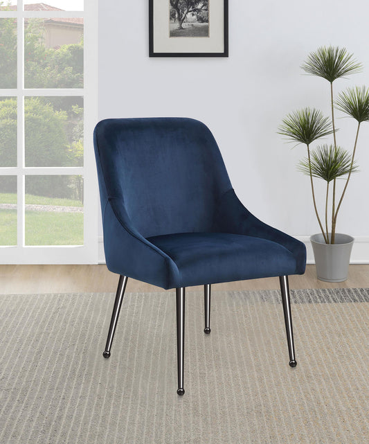 Mayette Side Chair in Blue / Black Nickel - Coaster Furniture