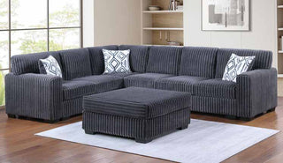 3666 Charcoal 3pc Sectional Overall Living Room Set
