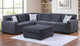 3666 Charcoal 3pc Sectional Overall Living Room Set