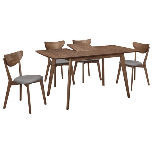 Alfredo 5-Piece Dining Set in Natural Walnut - Coaster Furniture