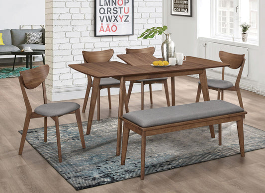Alfredo 6-Piece Dining Set in Natural Walnut - Coaster Furniture