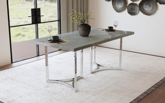 Sterling Dining Table in Grey Faux Marble - Coaster Furniture