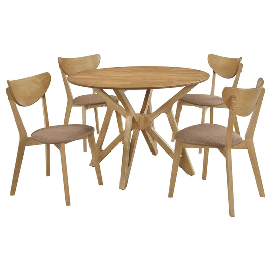 Elowen 5-Piece Dining Set in Light Walnut - Coaster Furniture
