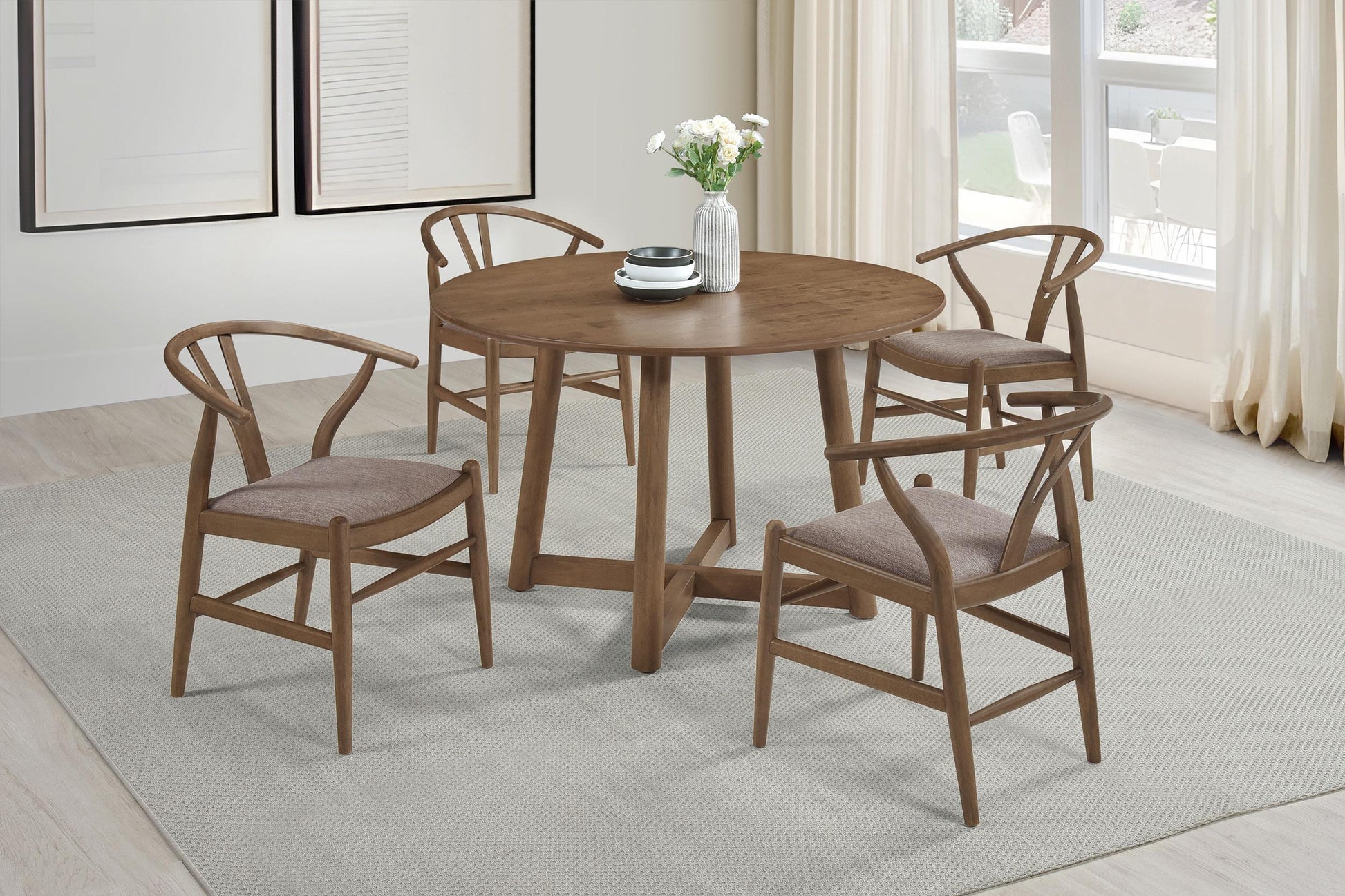 Dinah Dining Table 5-Piece Set in Walnut - Coaster Furniture