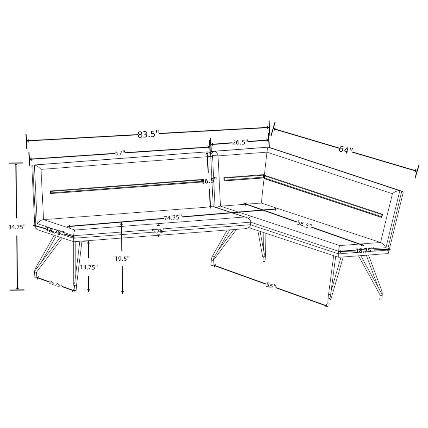 Edgecreek Nook Bench in Light Brown - Coaster Furniture