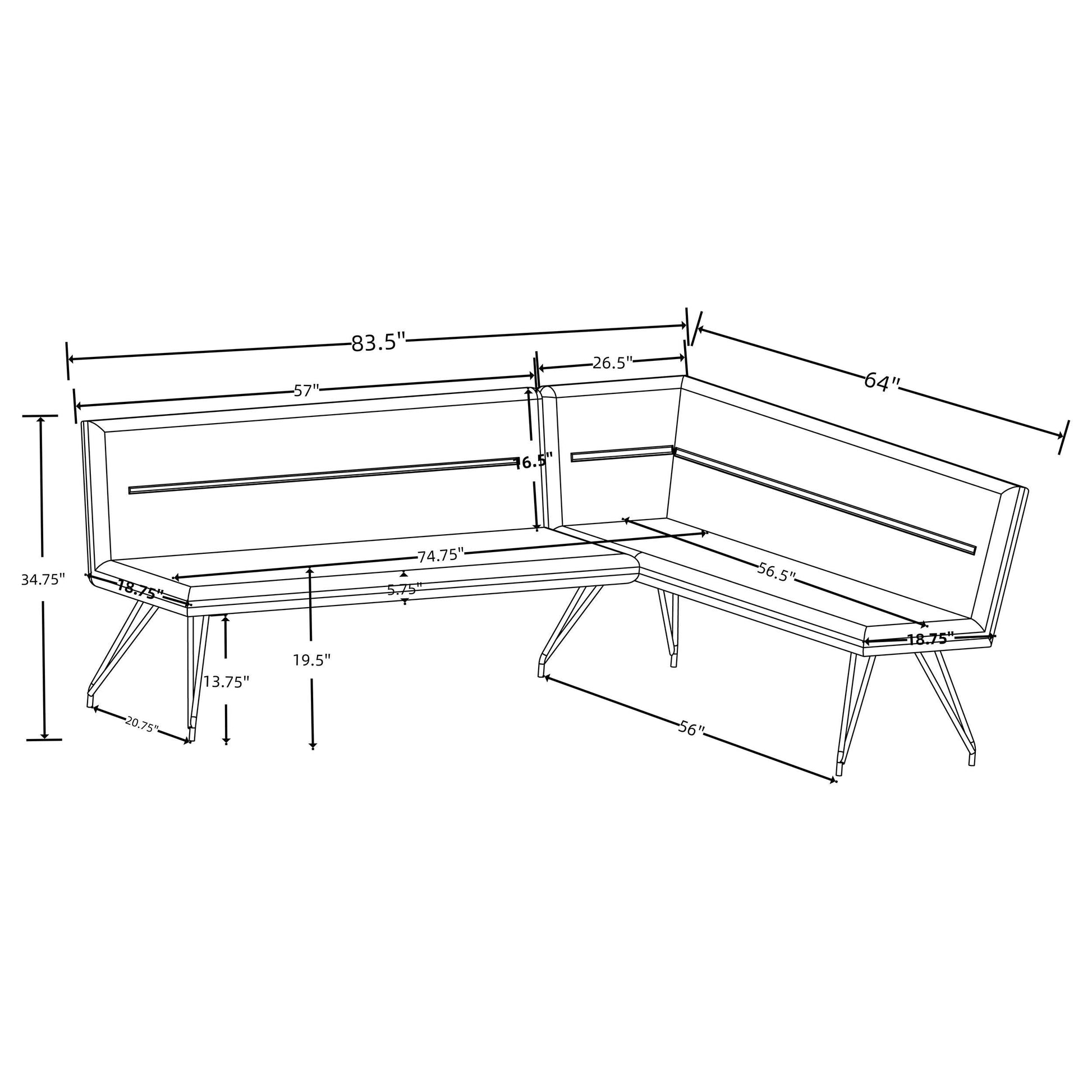 Edgecreek Nook Bench in Light Brown - Coaster Furniture