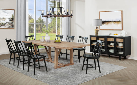 Middleton Dining Table 10-Piece Set in Natural / Black - Coaster Furniture