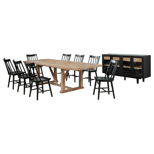 Middleton Dining Table 10-Piece Set in Natural / Black - Coaster Furniture
