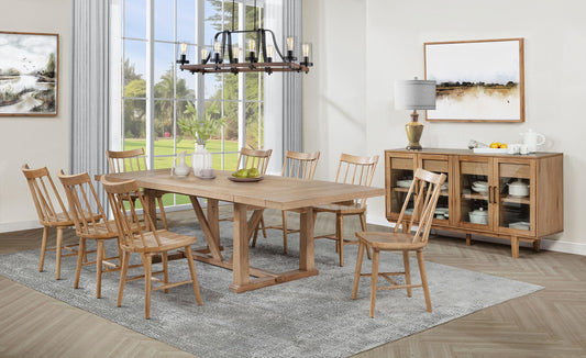 Middleton Dining Table 10-Piece Set in Natural / Black - Coaster Furniture