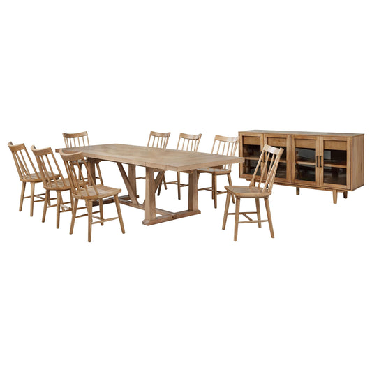 Middleton Dining Table 10-Piece Set in Natural / Black - Coaster Furniture