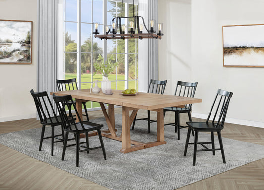 Middleton Dining Table 7-Piece Set in Natural / Black - Coaster Furniture