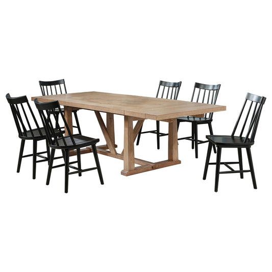 Middleton Dining Table 7-Piece Set in Natural / Black - Coaster Furniture