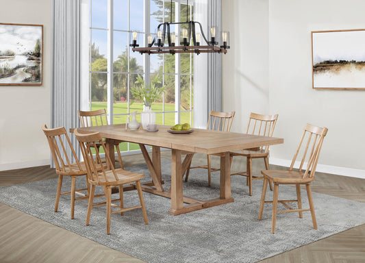 Middleton Dining Table 7-Piece Set in Natural / Black - Coaster Furniture