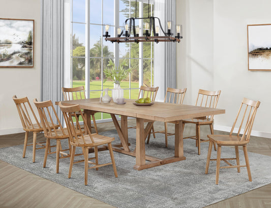 Middleton Dining Table 9-Piece Set in Natural / Black - Coaster Furniture