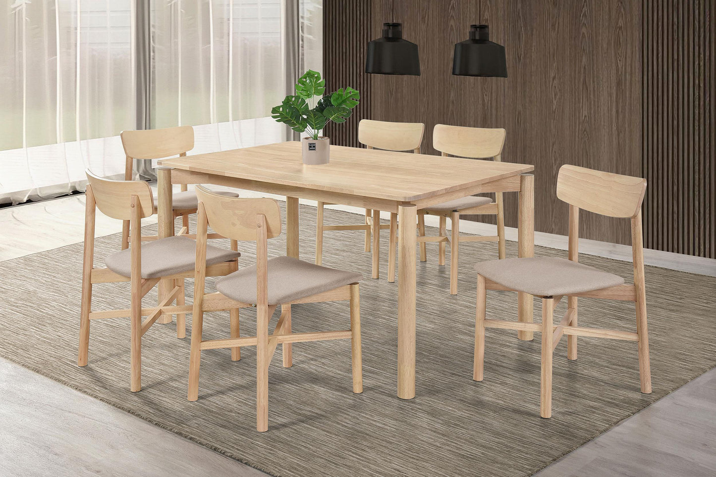 Parkridge Dining Table 7-Piece Set - White Washed