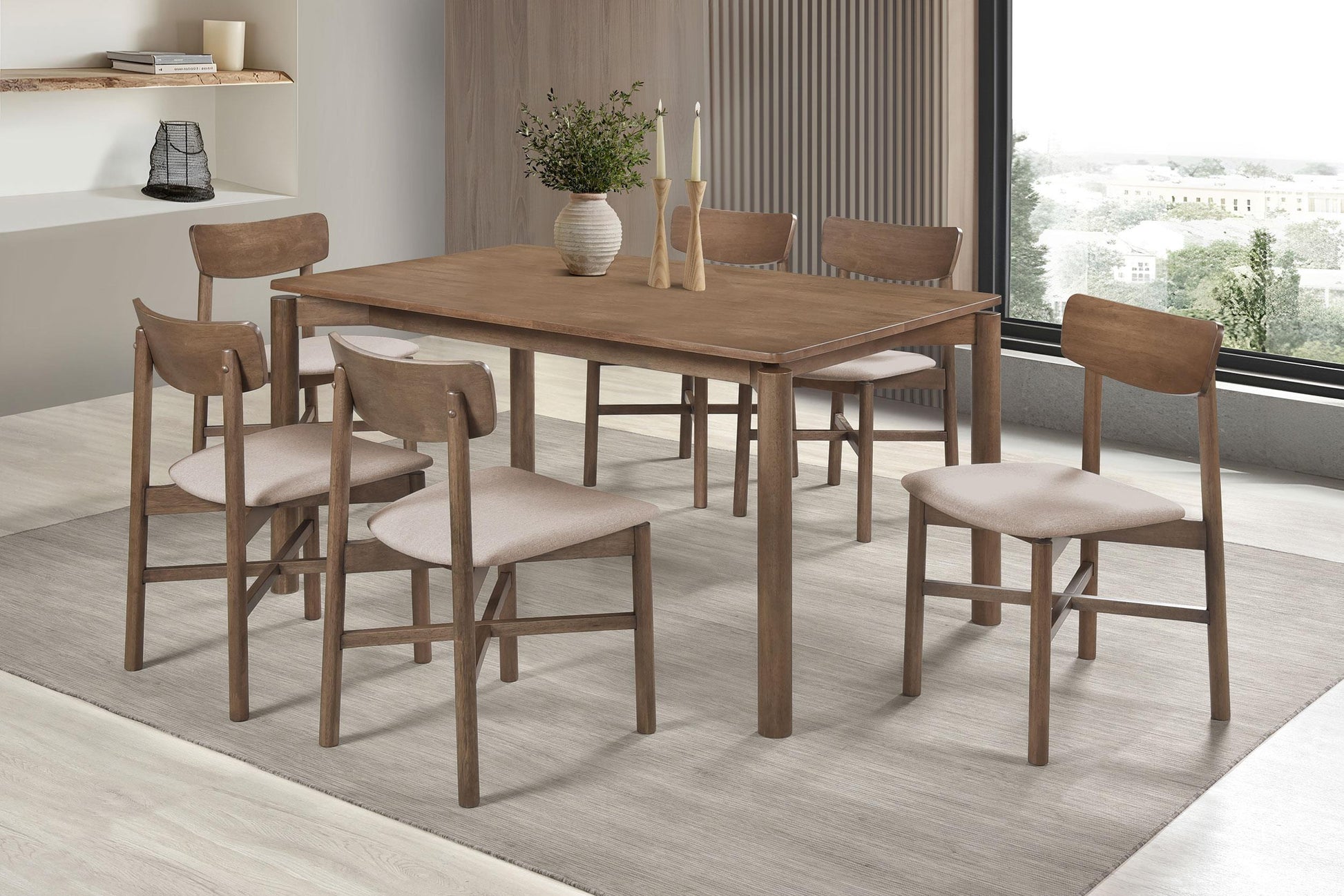 Parkridge Dining Table 7-Piece Set - Natural Walnut