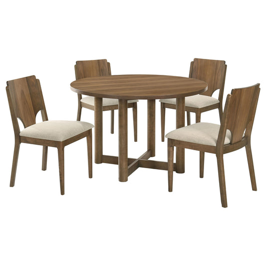 Crestmore Dining Table 5-Piece Set in Walnut - Coaster Furniture