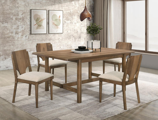 Crestmore Dining Table 5-Piece Set in Walnut - Coaster Furniture