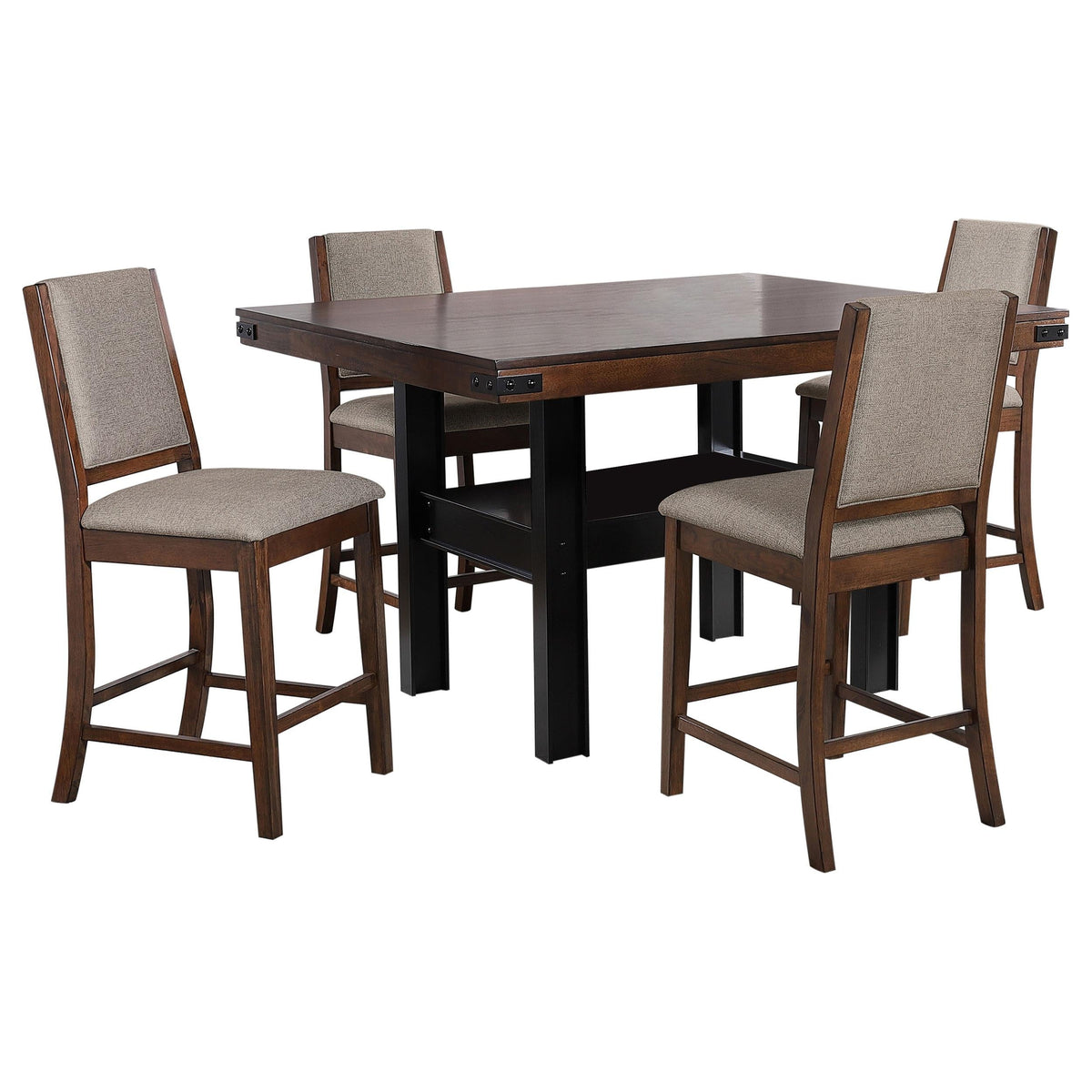 Patterson 5-Piece Counter Ht Dining Set in Mango Oak / Black - Coaster Furniture