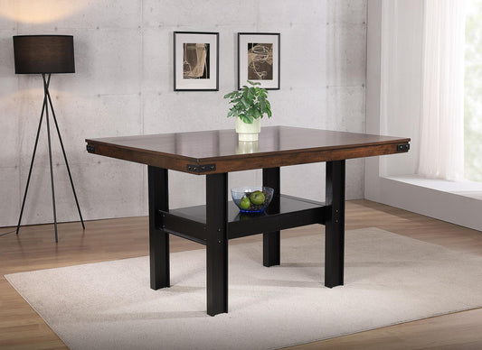 Patterson Counter Height Dining Table in Mango Oak / Black - Coaster Furniture