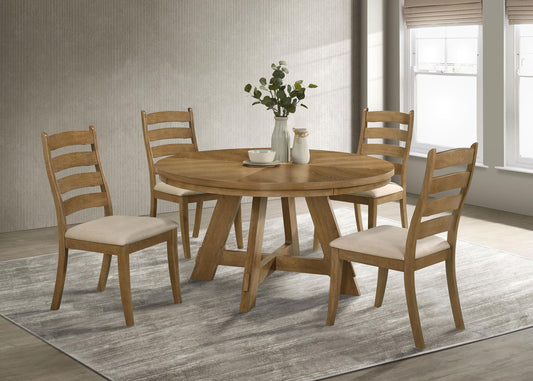Danvers Dining Table 5-Piece Set in Brown Oak / Latte - Coaster Furniture