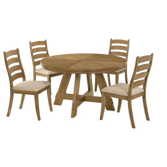 Danvers Dining Table 5-Piece Set in Brown Oak / Latte - Coaster Furniture