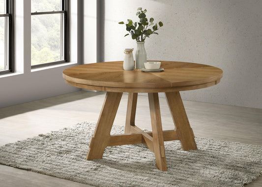 Danvers Dining Table in Brown Oak / Latte - Coaster Furniture