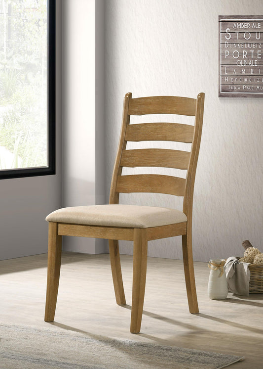 Danvers Side Chair in Brown Oak / Latte - Coaster Furniture