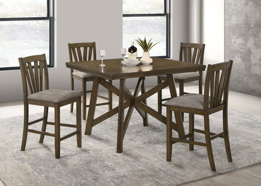 Canfield Counter Ht Table 5-Piece Set in Brown - Coaster Furniture