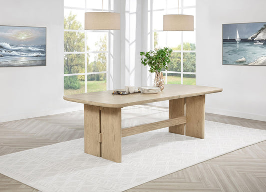 Kailani Dining Table in Beige Oak - Coaster Furniture