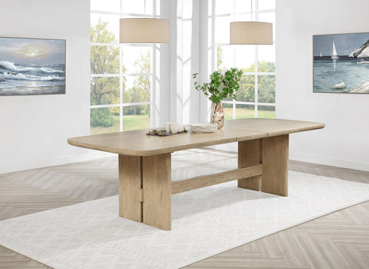 Kailani Dining Table in Beige Oak - Coaster Furniture