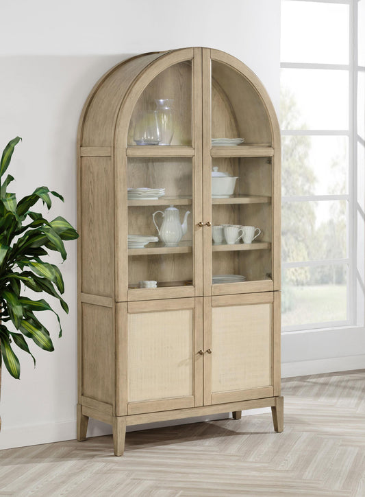 Kailani Display Cabinet in Beige Oak - Coaster Furniture