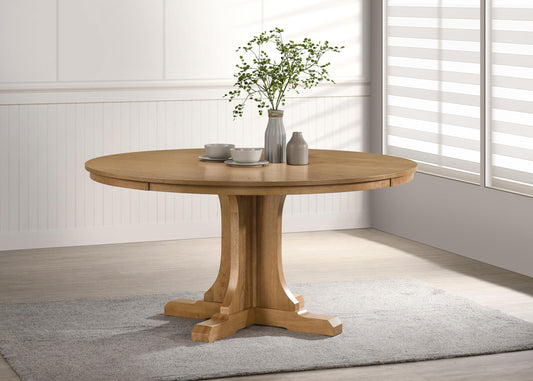 Hartville Dining Table in Natural Light Brown - Coaster Furniture