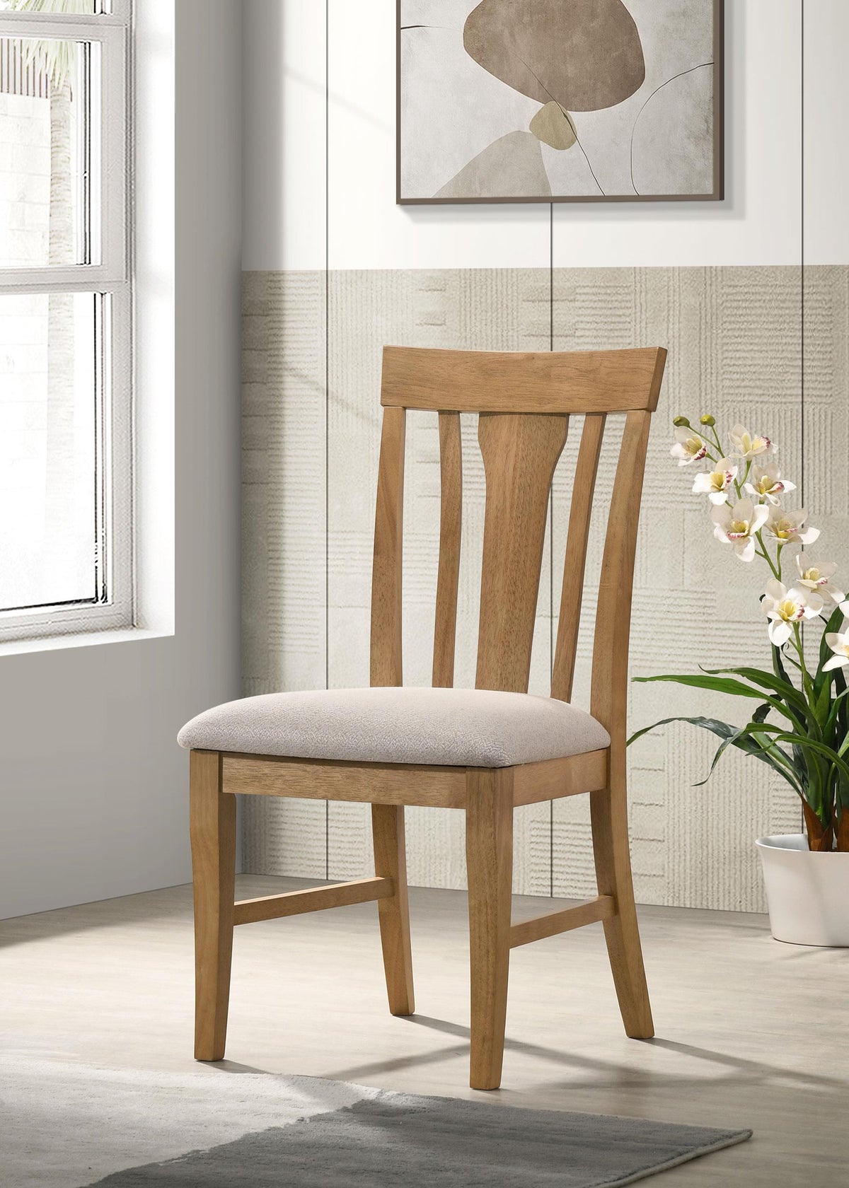 Hartville Side Chair in Natural Light Brown - Coaster Furniture