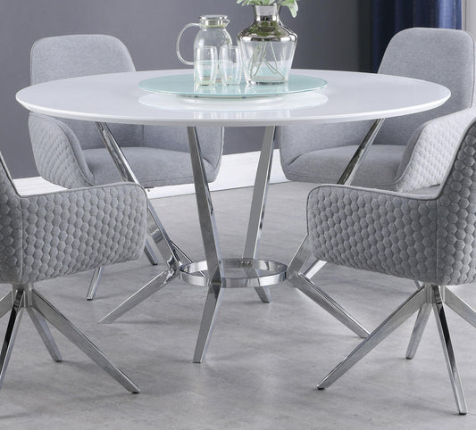 Abby Dining Table in White High Gloss - Coaster Furniture