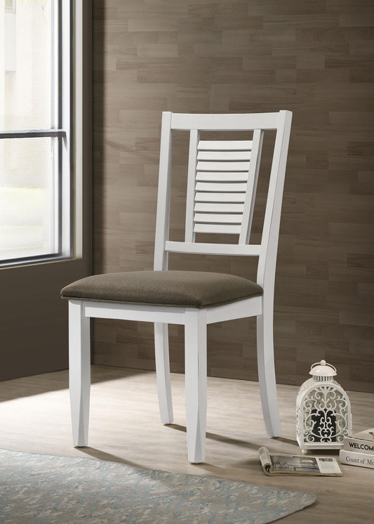 Appleton Side Chair in Distressed White - Coaster Furniture