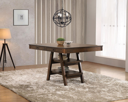 Dewey Counter Ht Dining Table in Walnut - Coaster Furniture