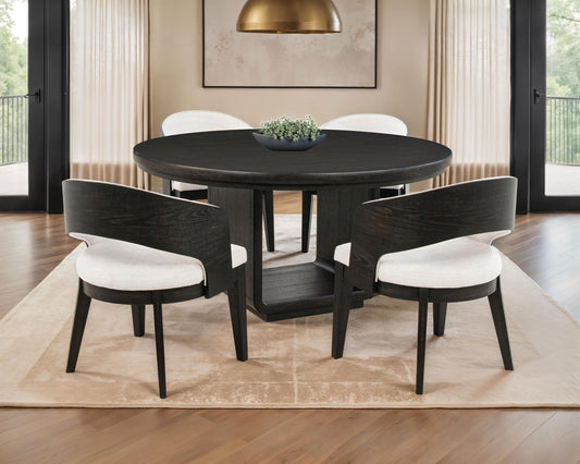 Leandro Dining Set in Cream / Burnished Black - Coaster Furniture