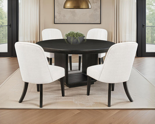 Leandro Dining Set in Cream / Burnished Black - Coaster Furniture